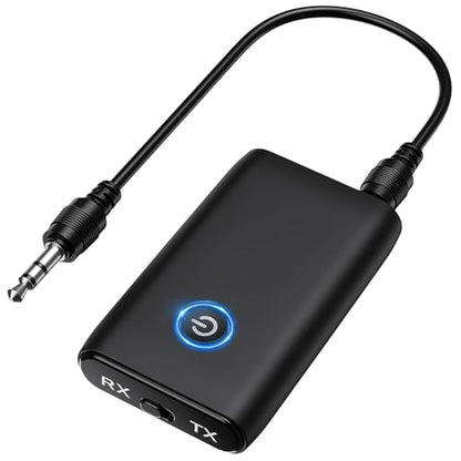 Aux Bluetooth Adapter for Car, 2 in 1 Bluetooth Transmitter Receiver, Portable Wireless Adapter, 3.5mm Aux Audio Receiver Car Home Audio System/Headphone/Speaker - color: Black