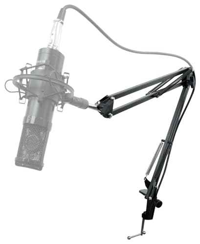 Rockville Microphone Boom Arm Studio Podcast USB Mic Stand+Desk Clamp (30") | USB Mic Stand, Internal Springs, Steel Frame, Aluminum Alloy Clamp, Broadcasting, Fits Desks up to 2" Thick, ABS Mic Clip - size: 30"