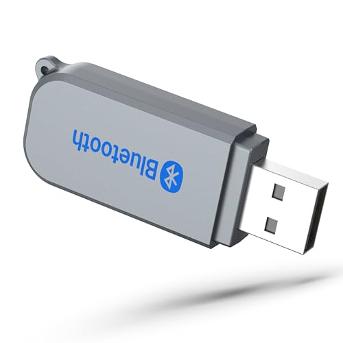 USB to Bluetooth Adapter, Wireless Audio Receiver 3.5mm Bluetooth 5.3 Car Kit Music Adapter for Car Stereo Sound System, HomeStereo,Portable Speskers, (H222-Gun Grey). - color: grey