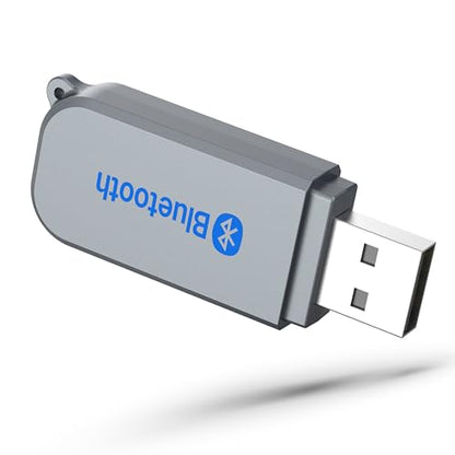 USB to Bluetooth Adapter, Wireless Audio Receiver 3.5mm Bluetooth 5.3 Car Kit Music Adapter for Car Stereo Sound System, HomeStereo,Portable Speskers, (H222-Gun Grey). - color: grey