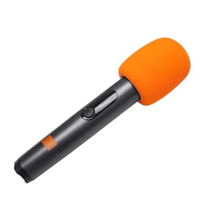Foam Mic Cover Compatible with JBL PartyBox Wireless Mic Microphones, Wireless Two Microphone System, PartyBox Mic 100 Wird Microphone Sponge Windscreen Pop Filter 4-Pack, Orange