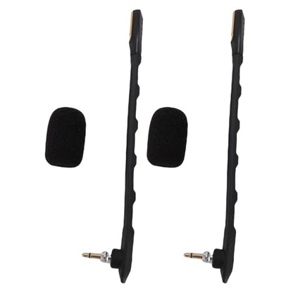 Yunseity 2pcs Replacement Microphones for Astro TR Headset Detachable Boom Mic with Noise Cancelling Clear Sound Gold Plated 3.5mm Plug (Black) - color: Black