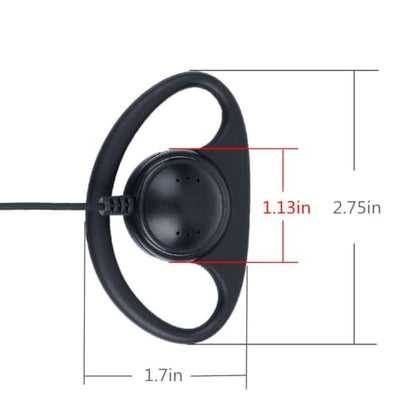 D-Ring Walkie Talkie Earpiece/Headset for CP200 CP200d CLS1410 CLS1110 CLS1413 CLS1450 Two Way Radio (Motorola) - color: Motorola