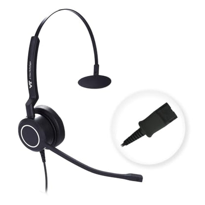 Mono Plantronic-QD Headset with Microphone - for Cables with 4-Pin Quick Disconnect Connector for Call Center Office (VTX100QD) - style: Mono-2
