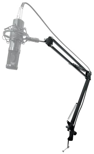 Rockville Microphone Boom Arm Studio Podcast USB Mic Stand+Desk Clamp (30") | USB Mic Stand, Internal Springs, Steel Frame, Aluminum Alloy Clamp, Broadcasting, Fits Desks up to 2" Thick, ABS Mic Clip - size: 30"