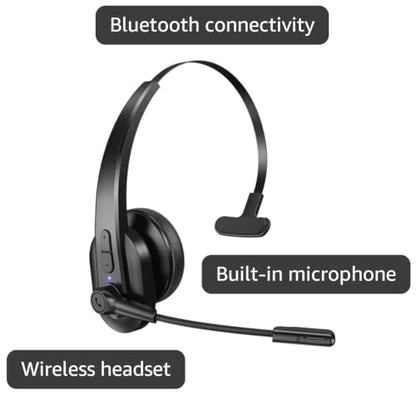 Sarevile Wireless Headset with Microphone, Bluetooth Headset for Cell Phones, Computer, Zoom Skype Mettings, On Ear for Work - color: Gray
