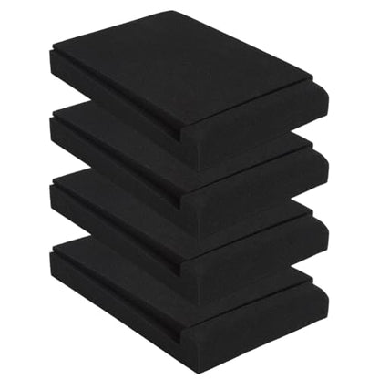 2 Pairs Studio Monitor Sound Isolation Pads Subwoofer Stand | High-Density Acoustic Foam for Vibration & Noise Reduction, Angled Speaker Riser for Home Studio, Desktop Speakers