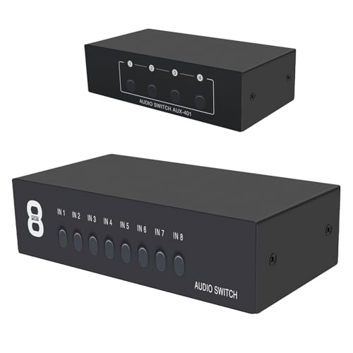 Channel Audiophiles Selectors Metal Frame Construction Lossless Sound RCAs 3.5mm Inputs Accessory Stereo Audiophiles Switcher Selectors - color: 4 channels