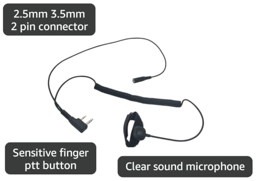 Walkie Talkie 3.5mm Female Inputs Aux Audio Adapter Push-to-Talk Finger PTT Button Compatible with BaoFeng Kenwood Retevis Samcom, for General Electronic Earmuffs to K1 Radios