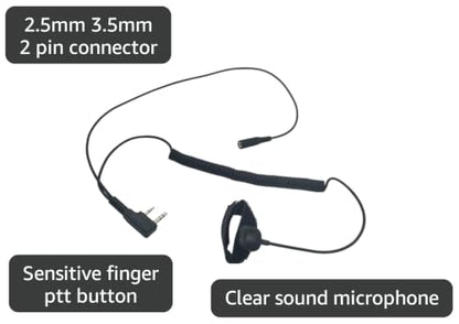 Walkie Talkie 3.5mm Female Inputs Aux Audio Adapter Push-to-Talk Finger PTT Button Compatible with BaoFeng Kenwood Retevis Samcom, for General Electronic Earmuffs to K1 Radios