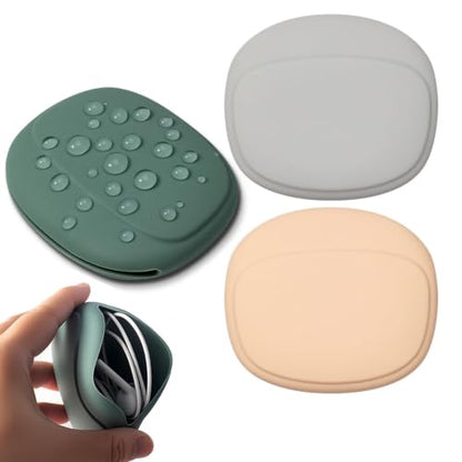 3Pcs Silicone Headphone Organizer,Earbud Case,3Pcs Data Cable Storage Case,Silicone Pouch for Earbud,Mini Key Box-Portable Wired Headphone Organizer (3)