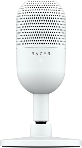 Razer Seiren V3 Mini USB Microphone: Condenser Mic-Supercardioid Pickup Pattern-Tap-to-Mute Sensor with LED Indicator-Shock Absorber-Ultra Compact-PC,Discord, OBS Studio, XSplit-White (Pack of 10) - size: Mini (Pack of 10)