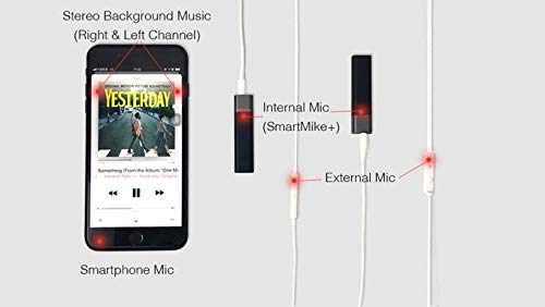 SmartMike+ Wireless Bluetooth Microphone for Content Creators - Rechargeable, Hands-Free Clip-on Lavalier Lape (Black - 2 Pack)