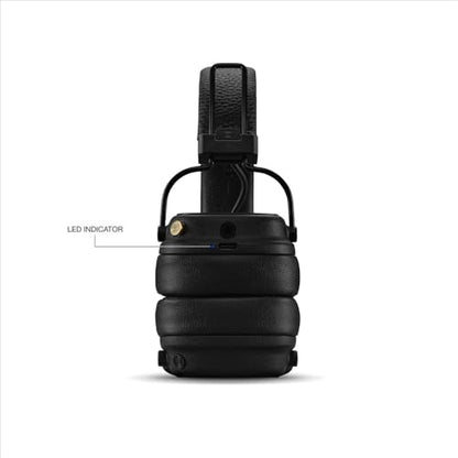 Marshall Major V Wireless On-Ear Bluetooth Headphones - 100+ Hr Playtime | Detachable Audio Cable | Microphone for Calls | Lightweight, Foldable Design for Travel - Black - color: Black
