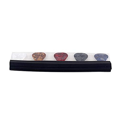Alnicov Guitar Picks Holder Clamp Clip Black Rubber Microphone Stand Pick holder with 5Pcs Picks