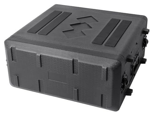 Diandian 4U Rack Case Shallow 16" Depth, Rackmount Flight Case Shock Mount | for Pro Audio, Amplifier, DJ Mixer, Effects with Microphone Compartments, Dust-Proof, Tour & Live Sound - size: 4U Rack Space 16" Deep