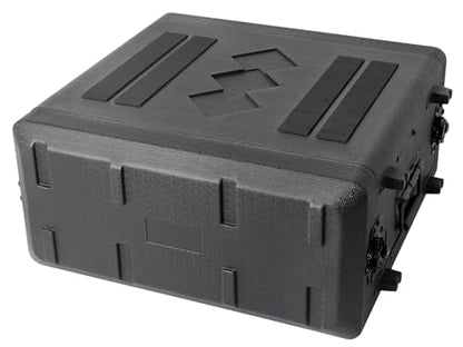 Diandian 4U Rack Case Shallow 16" Depth, Rackmount Flight Case Shock Mount | for Pro Audio, Amplifier, DJ Mixer, Effects with Microphone Compartments, Dust-Proof, Tour & Live Sound - size: 4U Rack Space 16" Deep