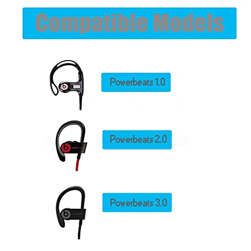 Replacement Silicone Eartips Earbuds Eargels for Beats by dr dre Powerbeats 3 PB2 Powerbeats1.0 Wireless Stereo Earphones (Black) - color: Black