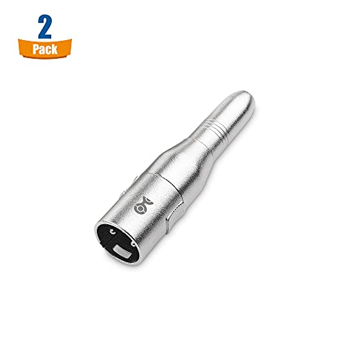 Cable Matters 2-Pack XLR to 1/4 Adapter, 1/4 to XLR Adapter | XLR Male to 1/4 Female, Metal Housing, Gold-Plated Contacts