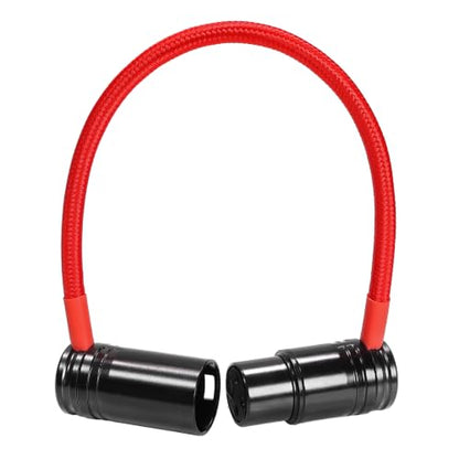 KONDOR BLUE | 8 Inch Straight Low Profile Right Angle XLR Cable, 3-Pin Male to Female | Adjustable Angle Connectors, Shielded Balanced Audio for Cameras, Microphones, Mixers, Recorders | Red