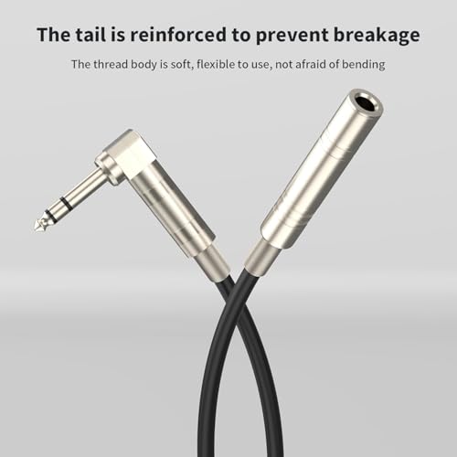 Right Angle 6.35mm TS to XLR Female, 1/4" TRS to XLR 3Pin Female,for Speakers, Stage, DJ and More,Right Angle 6.35mm TRS Stereo Male to Female Audio Cable,(3.3 FT 2Pack) - style: Right Angle 6.35mm TRS Stereo Male to Female Audio Cable,(3.3 FT 2Pack)