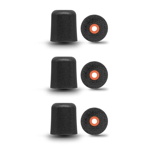 Klowcok Replacement Eartips for Westone/Etymotic/Plugfones/ISOtunes, Medium | Foam Earbuds Tips Compatible with ISOtunes PRO/Xtra/Sport Advance BT/Wired/PRO Aware, Comfort Fit, 3 Pairs, Black - size: Medium
