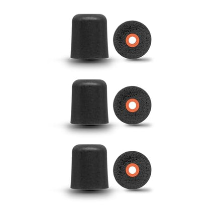Klowcok Replacement Eartips for Westone/Etymotic/Plugfones/ISOtunes, Medium | Foam Earbuds Tips Compatible with ISOtunes PRO/Xtra/Sport Advance BT/Wired/PRO Aware, Comfort Fit, 3 Pairs, Black - size: Medium