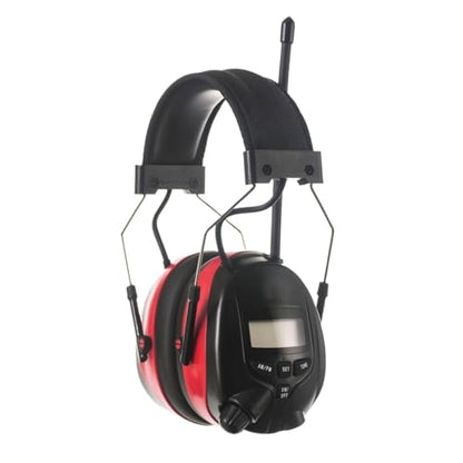 Over Ear Headphones, Equipment with Digital Display Screen | 25dB sound adjustment layout, soft inner cushion for daily wearing(Red) - color: Red