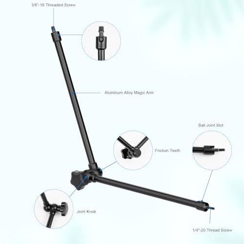 Mippko Microphone Stand Holder,21.5" Long Flexible Adjustable Magic Arm Super Crab Clamp Mic Clip 3/8"-16 to 5/8"-27 Adapter Mount,Compatible with Shure/Fifine /AT2020 /Pyle/Blue Snowball/Razer - style: Adjustable Magic Arm Microphone Stand