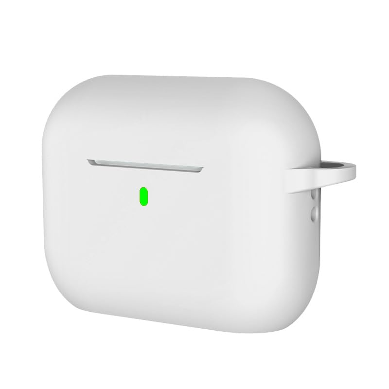 Shockproof Silicone Cover for Wireless Earbuds Case Shell with AntiScratch Protections Nonslip Grip Protector - color: White