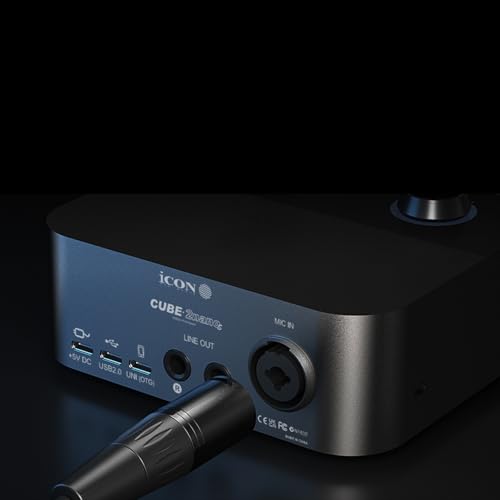 iCON Cube 2 Nano S USB Audio Interface with OTG for Streaming & Podcast | 24Bit/192kHz USB Audio Interface, 60dB Mic Preamp drives dynamic mic, plug-and-play OTG for TikTok livestream, TFT screen.