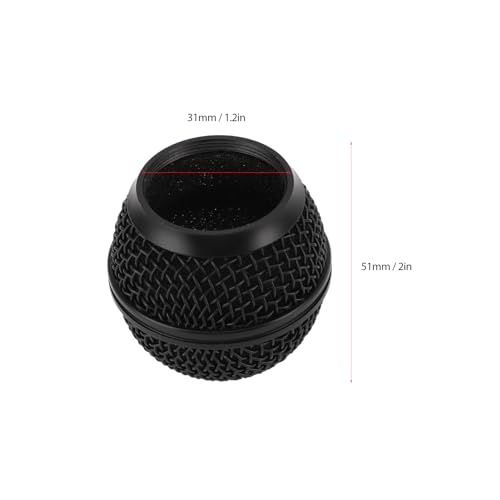 Mic Grille Replacement, Metal Microphone Grille Ball with Inner Foam, Microphone Ball Mesh Grill Parts for SM58 SM58S SM58LC BETA58 BETA58A SA M30 SV100 UT2 PGX24 SLX4