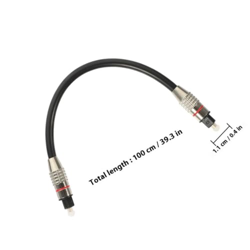 Digital Optical Audio Cable for Tv with Male to Male Fiber Cord, 1 Meter PVC and Pmmc Material, Reliable Digital Transmission Medium, for Home Theater System and Audio System