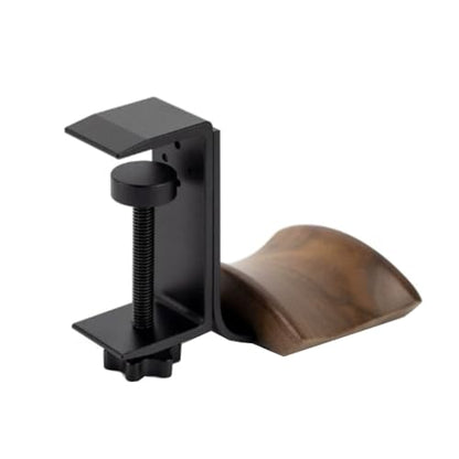 Clamp-style headphone holder/under-desk headset mount,attaches to surfaces 10–63mm thick,can also be used to hang backpacks,umbrellas,and hats(Black) - color: Black