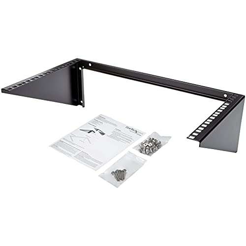 StarTech 6U Vertical Wall-Mount Patch Panel Rack, 19in, TAA (RK619WALLV) | Open-frame steel vertical mounting bracket for networking and data equipment, EIA-310, Includes cage screws and nuts - size: 6U