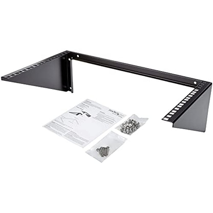 StarTech 6U Vertical Wall-Mount Patch Panel Rack, 19in, TAA (RK619WALLV) | Open-frame steel vertical mounting bracket for networking and data equipment, EIA-310, Includes cage screws and nuts - size: 6U