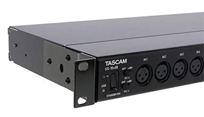 Tascam US-16x08 Rackmount USB Audio/MIDI Interface for Recording, Drum Recording, 8 XLR/8 1/4" Inputs, 8 Outputs, Control Software,Black - style: US-16x08