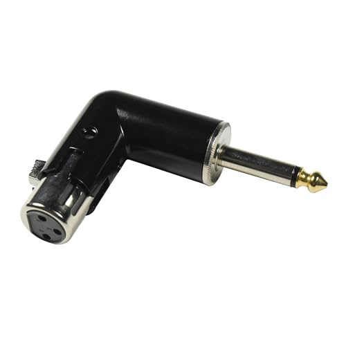 HQRP 2-Pack 3-Pin XLR Female to 1/4" / 6.35 mm Male TS Angle Adapter with 4 Adjustable Angle Positions Right Left and 90 Degree Compatible with Mixers, Microphones, amplifiers, EQ, Rack Gear, etc - style: XLR Female to 1/4" TS