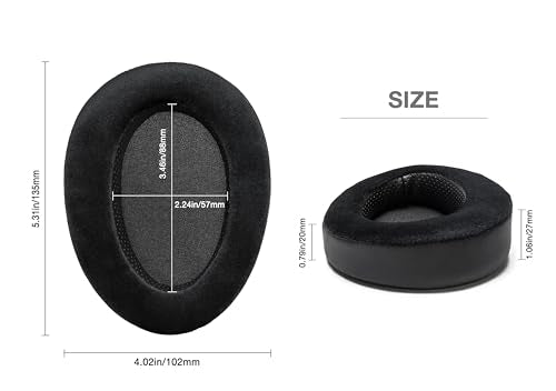 Memory Foam Cushion Ear Pads for Hifiman Arya Ananda Edition XS X HE1000se HE1000 V2 Jade II Headphone Replacement EarPads (Elite Velour Hybrid)