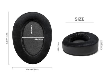 Memory Foam Cushion Ear Pads for Hifiman Arya Ananda Edition XS X HE1000se HE1000 V2 Jade II Headphone Replacement EarPads (Elite Velour Hybrid)