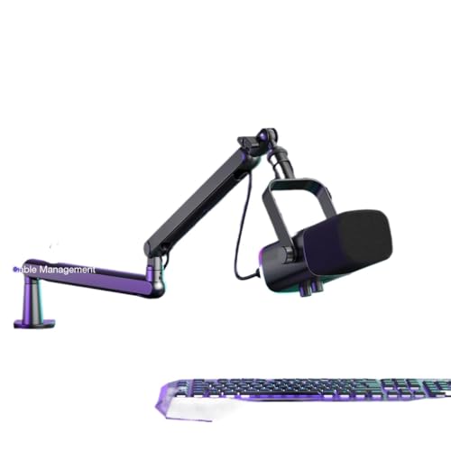 Compatible for FIFINE AM8 BM88 K688 Mic Arm Stand | Low profile design, cable management, fits AM8 BM88 K688, desk mount, sturdy metal(WHITE) - color: WHITE
