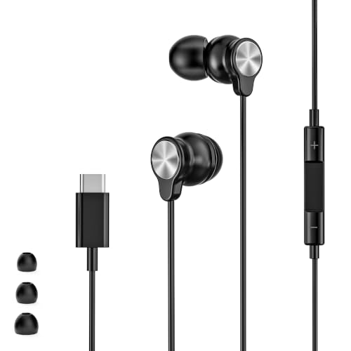 USB C Headphones for iPhone 17/16/15,Wired Earbuds USB C for Galaxy S26 25 | Wired Earbuds with Clear Mic & Remote, HiFi Stereo，Noise Isolation, Wired Headphones for iPhone 17/16/15,Galaxy - size: 1 Pack