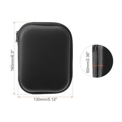 PATIKIL 6.3x5.12 Electronic Organizer Case, 1Pcs EVA Hard Waterproof Rectangle Travel Carrying Case with Zipper for Digital Multimeter, Camera, Charger Cord, Earphone, Black - size: 6.3x5.12"