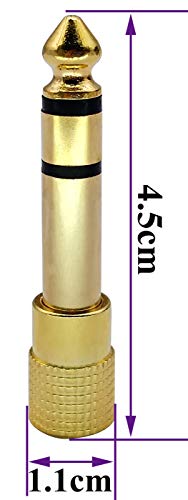 1/4 to 3.5mm Headphones Adapter, Gold-Plated 6.35mm (1/4 inch) Male to 3.5mm (1/8 inch) Female Stereo Audio Converter for Amplifiers, Guitar, Home Theater Devices, or Mixing Console(5 Pack)
