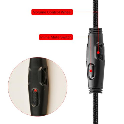 Flylin 2M 3.5mm Replacement Audio Aux Cable, Audio Cord Male to Male Cable | Compatible with Kingston Hyper Cloud and Hyper Cloud Alpha, Gaming Headset with Inline Mute and Volume Control, No Mic