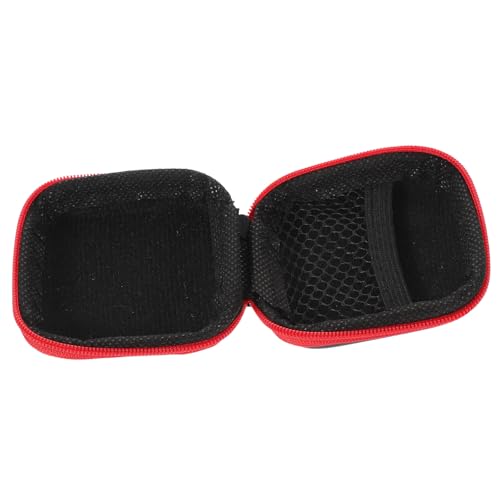 Portable Eva Earbuds Carrying Case with Zipper, Travel Electronics Organizer Pouch for Earphone, Earbuds, and Cable Storage – Red Compact Protective Holder for On-the-go