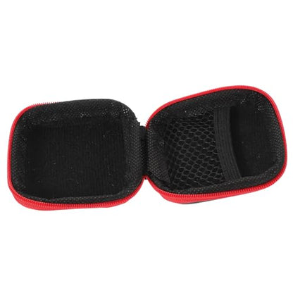Portable Eva Earbuds Carrying Case with Zipper, Travel Electronics Organizer Pouch for Earphone, Earbuds, and Cable Storage – Red Compact Protective Holder for On-the-go