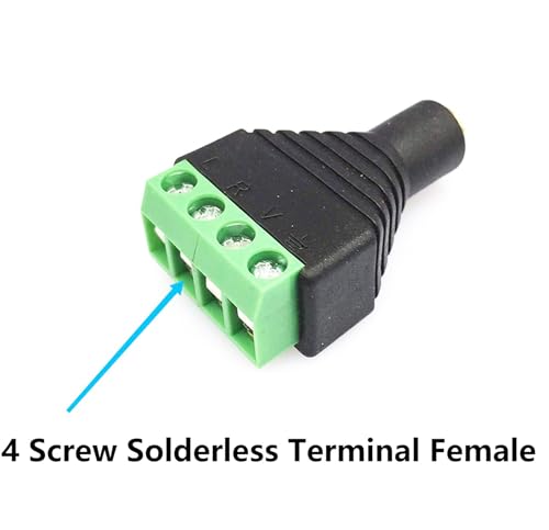 3.5mm 4Pole Female TRRS Stereo AudioVideo AUX Balun Adapter2pcs | 1/8" Female Jack to 4 Screw Solderless Terminal Female Adapter AUX Balun Connector for Headphone