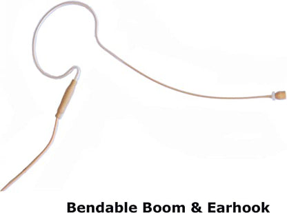 Mini Headset Microphone for Shure Wireless, Cocoa | Replacement Earhook Mic, Windscreens Included, Clip Included - color: Cocoa