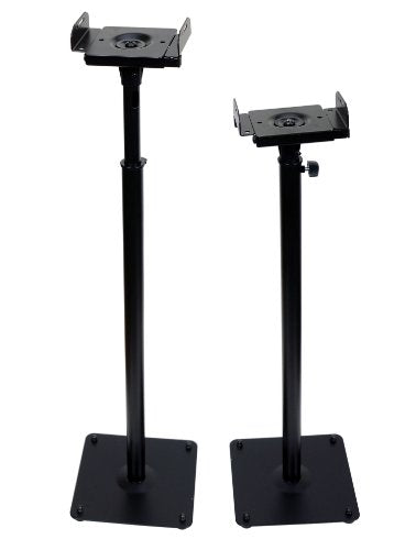 VideoSecu Floor Speaker Stand One Pair for Satellite Surround Sound Speakers MS07B2 1B5